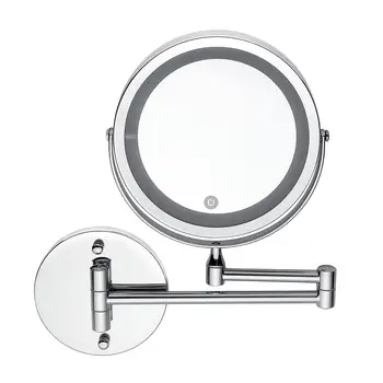 Светодиодное 10-кратное Увеличительное Зеркало для макияжа и бритья, Настенное крепление для ванной комнаты на 360 °