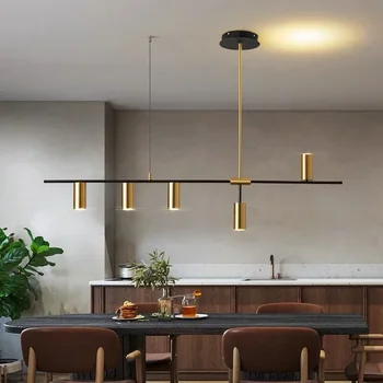 Светодиодный кухонный подвесной потолочный светильник в современном стиле, длинная люстра из спальни, подвесная ресторанная стойка для украшения дома, лампа