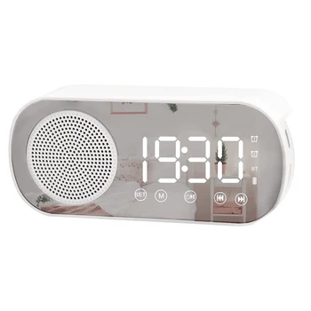 Светодиодный Цифровой будильник с FM-радио и Динамиком Bluetooth, 3-уровневым Режимом Уменьшения Яркости, Часы с Повтором для декора