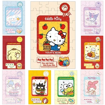 Семейство Sanrio Пазлы из 35 предметов Kuromi Melody Cinnamoroll Мультяшный пазл Hello Kitty для детских развивающих игрушек