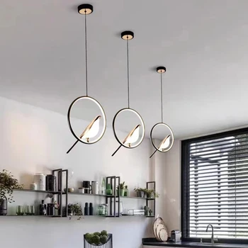Скандинавские светодиодные Креативные подвесные светильники Magpie Bird, декор прикроватной тумбочки для спальни, Люстра для столовой, Кухня, ресторан, Подвесной светильник