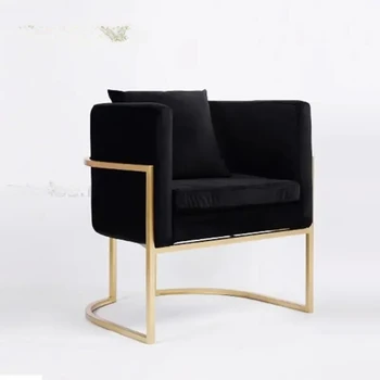 Скандинавский Золотой стул для отдыха с простой спинкой, Легкие Роскошные кресла для переговоров, столик для спальни, стул для макияжа, стул для гостиной