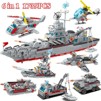 Совместим со строительными блоками Lego Military Navy Warships, фигурками военного корабля-ракетного крейсера WW2, игрушечными подарками на День рождения