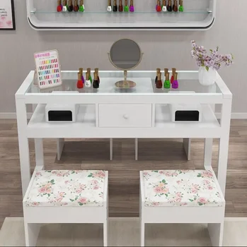 Современная мебель для маникюрного салона на заказ, Розовый маникюрный стол, маникюрный столик и стул