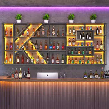Современный барный шкаф в подвале, металлический, для розничной торговли, для коктейлей, Небольшие Винные шкафы, шкаф для напитков в ресторане, Стеклянная Кухонная мебель