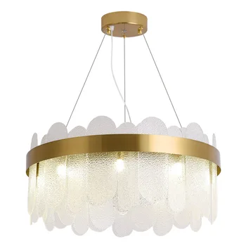 Современный круглый светильник, роскошная хрустальная потолочная люстра для гостиной, спальни, Золотые овальные светодиодные подвесные светильники на выбор