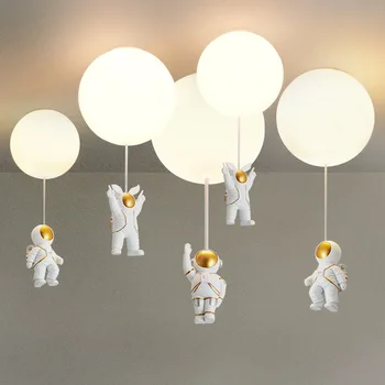 Современный подвесной светильник для детей-астронавтов; Детская комната; Спальня; ПВХ Шар; светодиодный подвесной светильник; Светильники для домашнего декора.