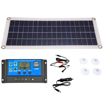 Солнечная Панель 20 Вт С Двойным Выходом USB Солнечные Элементы Солнечная Панель 30A Контроллер Для Зарядного Устройства 12V/24V