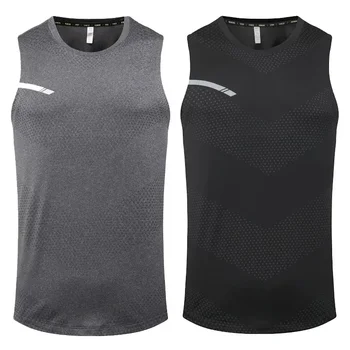 Спортивный жилет Для мужчин, Дышащая эластичная быстросохнущая одежда, свободная рубашка для бега, фитнес-тренировок, баскетбольный топ без рукавов