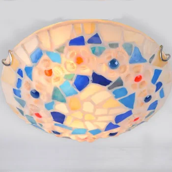 Средиземноморский потолочный светильник из богемного полихромного стекла, домашний декор в стиле лофт для гостиной, светодиодное освещение, светильники для кухни, спальни