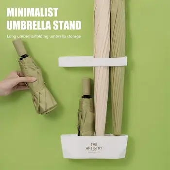 Стойка для хранения зонтиков Бытовой двухслойный держатель для зонтиков Компактная полка для хранения зонтиков Самоклеящийся зонт