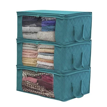 Сумка для хранения одеяла из нетканого материала большой емкости, Пылезащитный свитер, одеяло, органайзер, коробка для сортировки, сумка для домашнего хранения