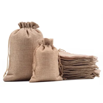 Сумка из конопли, завязывающийся льняной сверток, карманные украшения, подарочная сумка для хранения пыленепроницаемых трав, маленькая тканевая сумка