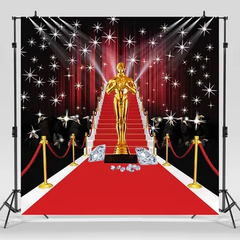 Сцена Театра, красный занавес, фон для вечеринки по случаю дня рождения, украшение баннера, Фон для фотосъемки, шоу Церемонии награждения, винил 10x10 футов