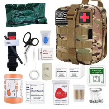 Тактическая аптечка первой помощи, Военные Аварийные наборы для выживания Edc, Сумка для снаряжения, Медицинская сумка для охоты на открытом воздухе, Жгут, Ножницы, бинты