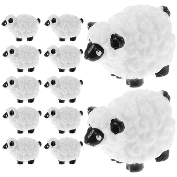 Украшения в виде мини-овечек Миниатюрные Фигурки животных Микросценовые модели Кукольный Домик Маленькие Зверюшки Игрушки для детей
