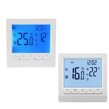 Умный Домашний термостат С подсветкой и большим ЖК-экраном, настенный регулятор температуры комнатного отопления