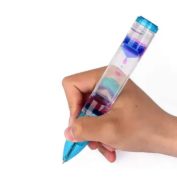 Уникальный Барботер Fidget Pen Acrylic Liquid Motion Bubble Pen Вращающийся Сердечник Забавный Барботер С Жидким Движением Шариковая Ручка Живопись