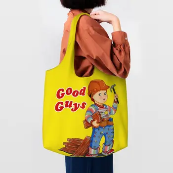 Холщовая сумка для покупок для строителей Good Guys, Многоразовые продукты большой емкости, детская игра, Сумки для покупок с мультяшным Чаки
