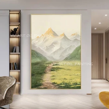 Художественная роспись на вершине горы, пейзаж, абстрактное искусство, декоративная картина для гостиной lienzos cuadros decorativos
