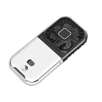 Цельнокроеный Мини-портативный Уличный Ручной вентилятор, шейный вентилятор, перезаряжаемый через USB, Складной на 180 ° Беспроводной настольный вентилятор, белый и черный
