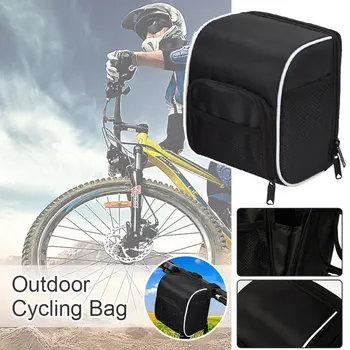 Черная велосипедная сумка на руль Водонепроницаемая Велосипедная сумка объемом 3 л Рама Передняя труба Велосипедная сумка Багажник Аксессуары для велосипедов на открытом воздухе