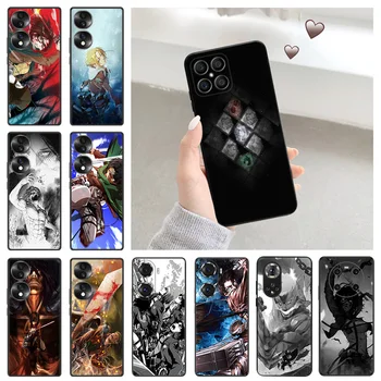 Чехлы для телефонов Honor 90 Pro 70 20 8X X8 X7 X6 X6A A Magic5 4 Lite Nova Y91 11 Manga Attack on Titan Черный Мягкий чехол с защитой от падения