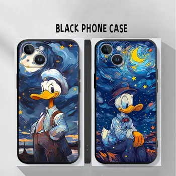 Чехол для телефона Apple iPhone 11 Pro SE 7 XS X 13 Mini 8 14 XR 15 Plus 12 Pro Max TPU Мягкая Обложка Starry Donald Duck Capa Luxury