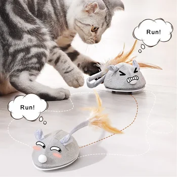 Электрическая Мышь Pet Cat Toy Интерактивная USB-Зарядка Интеллектуальная Ходьба Play-Catch Обучающая Крыса для Домашних Котят Поставка Домашних Животных